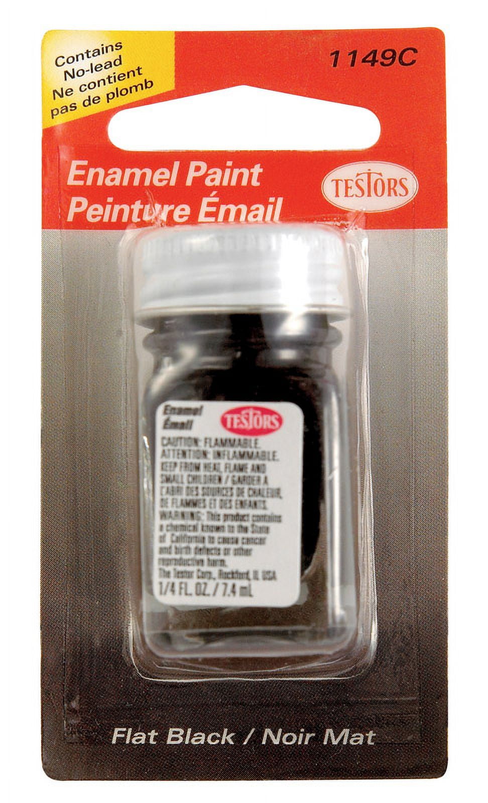 6 Pc, Testors Flat Black Hobby Paint 0.25 Oz