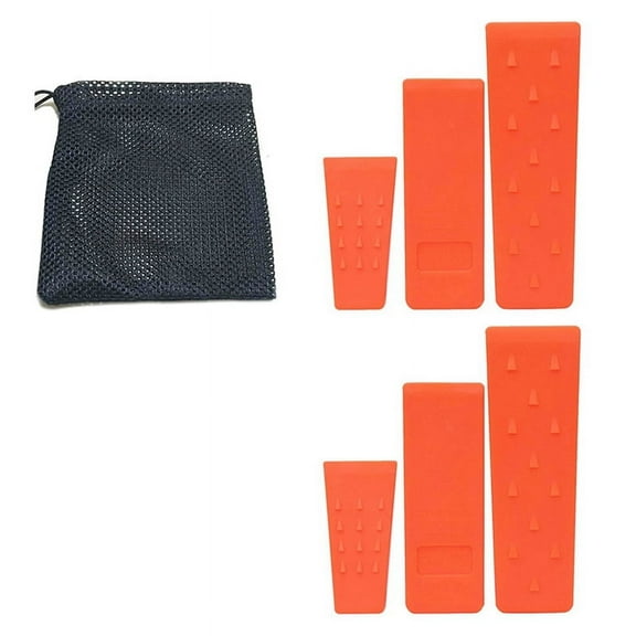 6 Pc Tree Felling Wedges with Spikes for Safe Cutting-2 Each of 10 Inch,8 Inch and Storage Bag
