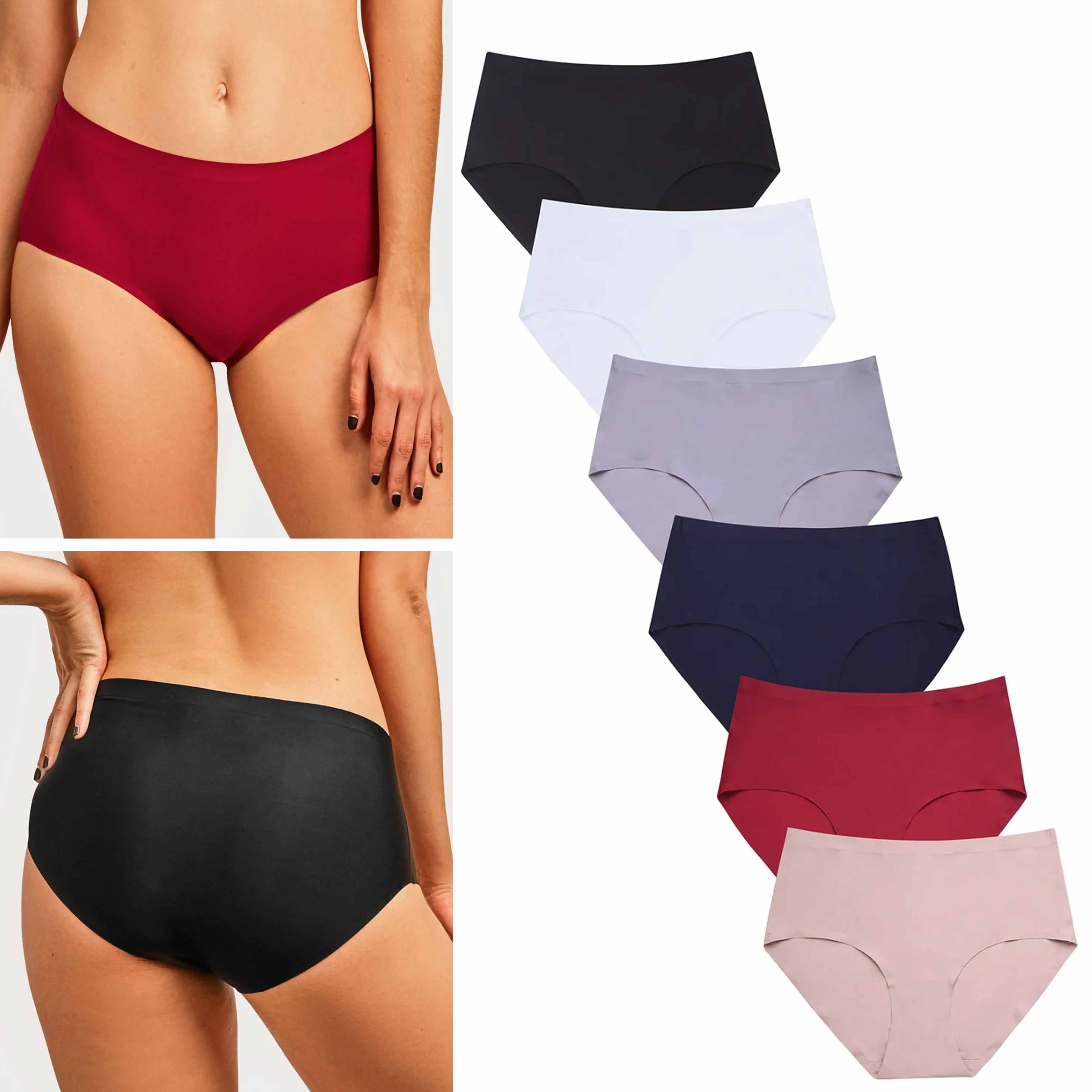 6 Pc Women's No Show Brief Panty Hipster Panties Underwear Seamless Line  XLarge