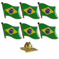 thumbnail image 1 of 6 Pc World Cup Brazil Flag Lapel Pin Enamel Souvenir Hat Men Women Patriotic, 1 of 2