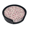 thumbnail image 1 of 6 Pce Leather Coasters 3.9in With Coasters Storage Box Antifouling And Antiscalding For Dining Room Kitchen Office Bedroom Living Room Leopard Skin Print Style Pink_4, 1 of 8