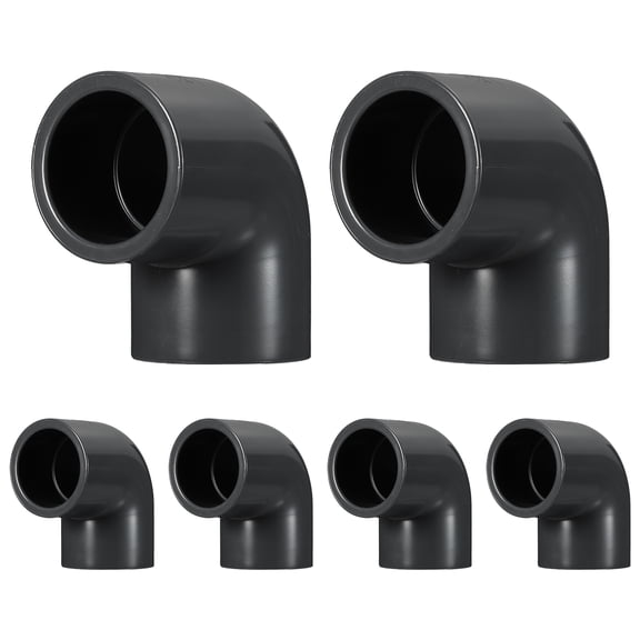 6 Pcs 1 1/2" 90 Degree Elbow PVC Pipe Fitting, Furniture Build Grade Schedule 80 Pipe Corner Connector Socket Elbow PVC Corner Adapter for Water Line Plumbing & Irrigation, Grey