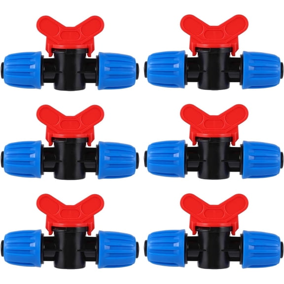 6 Pcs 1/2 Inch Drip Irrigation Tubing Switch Valve,1/2 Inch Irrigation Shut Off Valve Drip Irrigation Fittings for Drip System for Garden Water Flow Control
