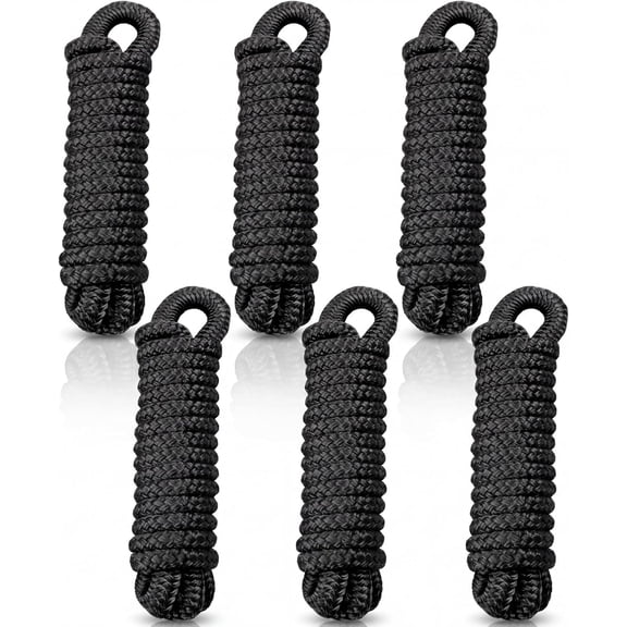 6 Pcs 1/2 Inch x ft Boat Fender Lines Marine Grade Double Braided Nylon Ropes with Loop for Tying Fenders and Docking Small Boats Mooring Bumper Rope Boating Gifts Men