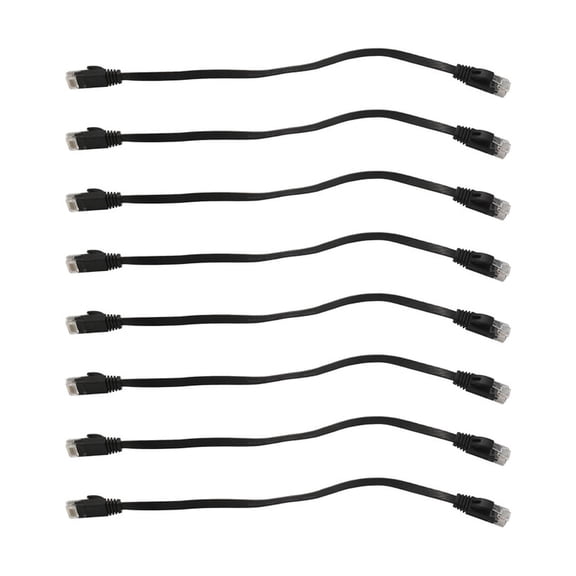 6 Pcs 1 Ft Flat Internet Network Cable With Snagless Rj45 Connectors