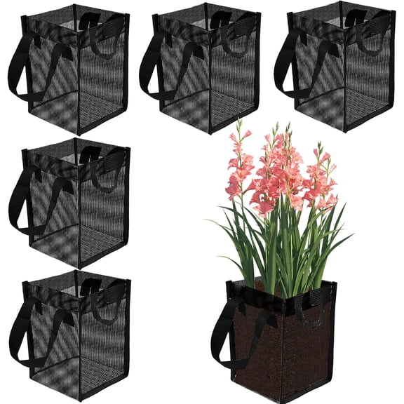 6 Pcs 1 Gallon Mesh Aquatic Pond Plant Baskets Square Planter Bags Water Lily Growing Container for Bog Plants