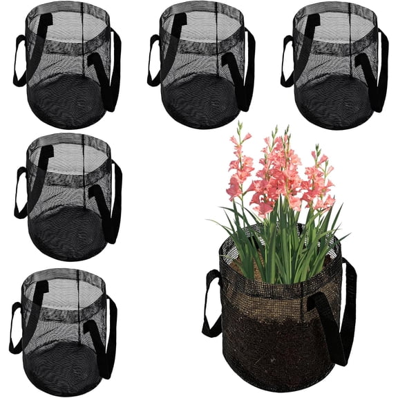 6 Pcs 1 Gallon Round Mesh Aquatic Pond Plant Baskets Planter Pots Water Lily Growing Container for Lotus Garden