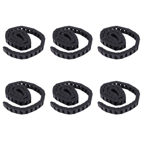 6 Pcs 10 x 20mm 1M Open on Both Side Plastic Towline Cable Drag Chain