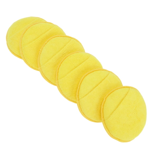 6 Pcs 12.5cm Universal Microfiber Polishing Buffing Pad Auto Woolen Buffing Waxing Pad Car Polisher Buffer Drill Attachment Yellow