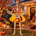 6 Pcs 12 Ft Skeleton Thanksgiving Costume Set Include Turkey ...