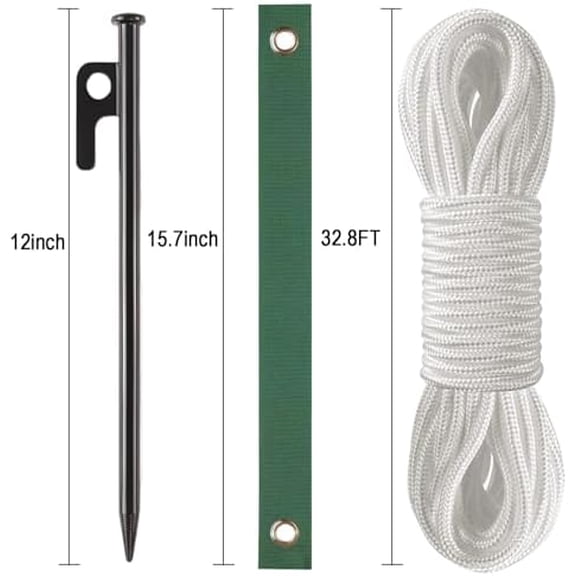 6 Pcs 12 Inch Heavy Duty Steel Tree Stake Kits, Tree Stakes and Supports for Young Trees Against Bad Weather Leaning Tree Anchor Straightening Kit, Bonus Tree Straps & Rope for Anchoring