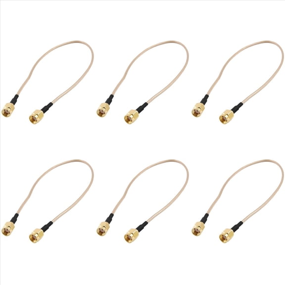 6 Pcs 12 Inch RP-SMA Female to RP SMA Female Plug Pigtail Cable RG316,6 x RP-SMA Cable,Gold