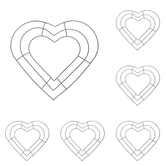 6 Pcs 12 Inches Heart Shaped Wire Wreath Frame,Easter Floral Garden Wire Wreath Form for Easter DIY Craft Project Indoor Outdoor Holiday Hanging Decor About
