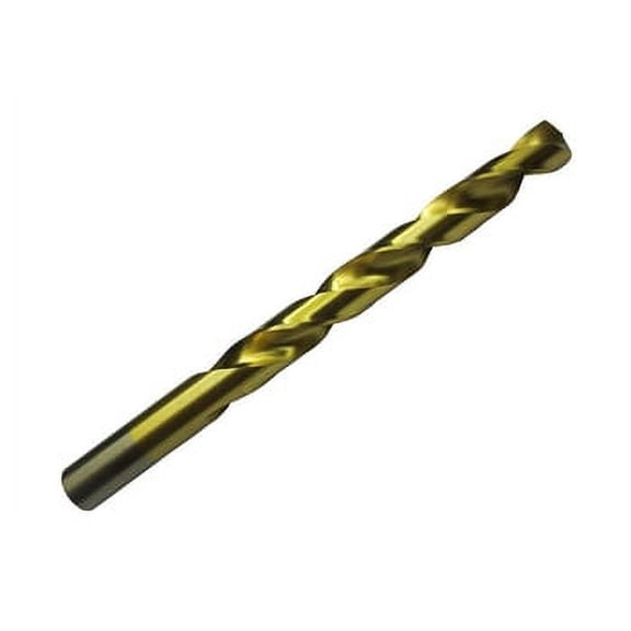 6 Pcs, #14 Tin Coated Jobber Length Drill Bit, Dwdtn14, Flute Length: 2-3/16"; Overall Length: 3-3/8"