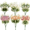 thumbnail image 1 of 6 Pcs 15 Inch Daisy Branches Artificial Faux Flowers for Outdoor Planters, Fake Flowers, Faux Plants for Home Living Room Office Vase Garden Decorations (Multi-color), 1 of 6