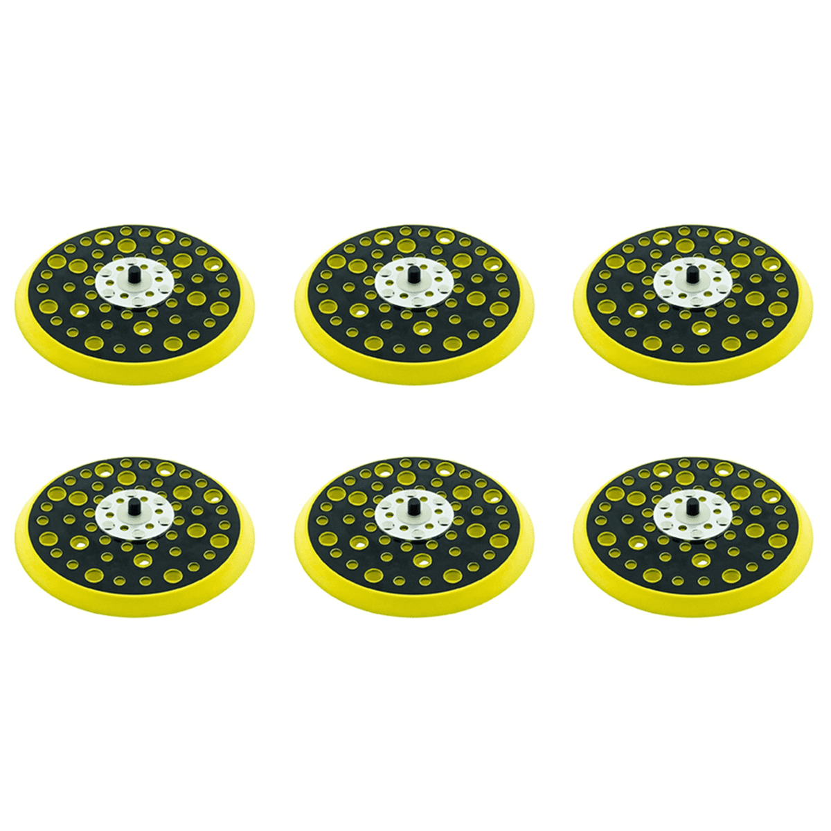 6 Pcs 150mm 5/16 Thread 52 Hole Medium Density Random Orbital Sander Hook & Loop Backing Pad for CEROS DEROS