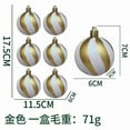 thumbnail image 1 of 6 Pcs 2.4 Inch Christmas Ball Ornaments, Glittering Plastic Hanging Decorations, Swirl Candy Cane Peppermint Christmas Tree Pendants for Xmas Tree Decoration (Gold and White), 1 of 8