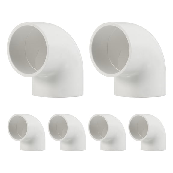 6 Pcs 2" 90 Degree Elbow PVC Pipe Fitting, Furniture Build Grade Schedule 40 Pipe Corner Connector Socket Elbow PVC Corner Adapter for Water Line Plumbing & Irrigation, White