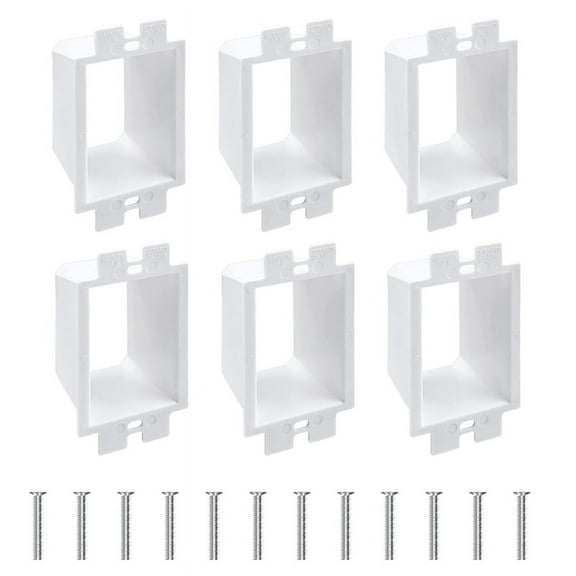 6 Pcs -2 Electrical Outlet Box Extender, 1 Extender with 12 Screws