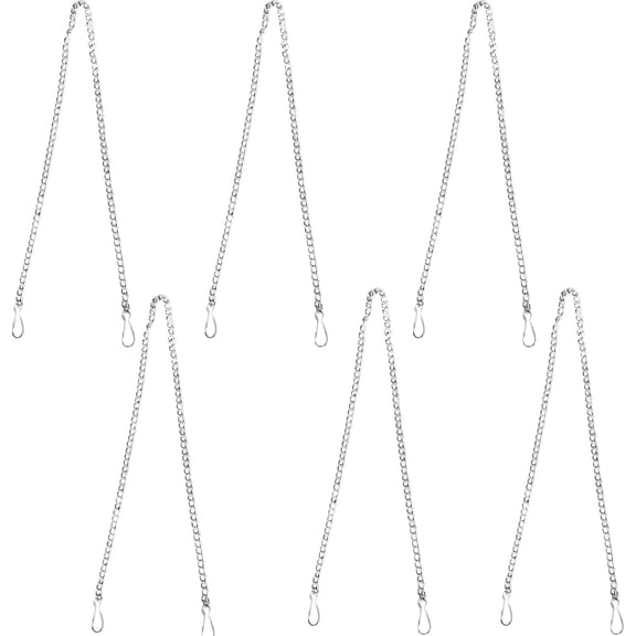 6 Pcs 20-Inch Stained Glass Window Hanging Chains with Hooks - Versatile Decorative Chains for Indoor and Outdoor Use in Walls, Gardens, and Kitchens