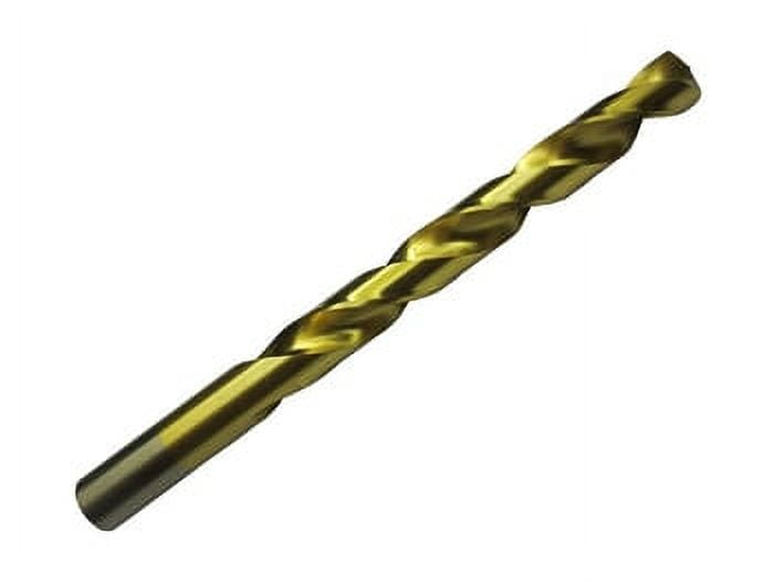 6 Pcs, #22 Tin Coated Jobber Length Drill Bit, Dwdtn22, Flute Length: 2"; Overall Length: 3-1/8"; Shank Type: Round; Number Of Flutes: 2 Cutting Direction: Right Hand