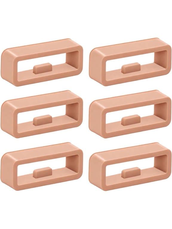 6 Pcs 22 mm Silicone Watch Band Holder Loops, Replacement Strap Retainer Rings with Internal Locking Tab, Flexible Watch Accessories for Smartwatch, Sport and Everyday Straps