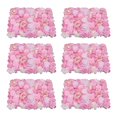 thumbnail image 1 of 6 Pcs 23.6x15.7" Artificial Roses Flowers Wall Panel, Faux Plant Panels Wedding Party Backdrop for Indoor Outdoor Pink, 1 of 8