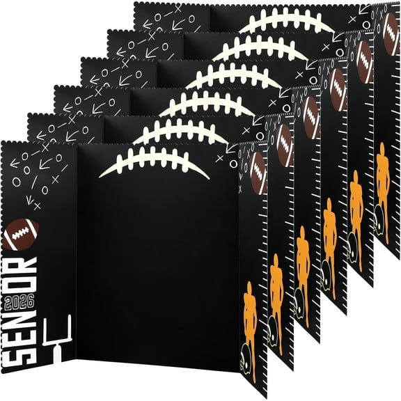 6 Pcs 24 x 16 Inches Football Senior Night Graduation Photo Display Board Trifold Poster Board for Class of 2026 Grad Party Picture Display Graduation Photo Frames Decor