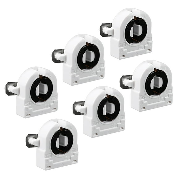 6 Pcs 2A T8 Socket G13 Base Fluorescent Lamp Holder Light Accessory White