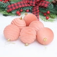 thumbnail image 1 of 6 Pcs 3.15 Inch Large Velvet Christmas Ball Ornaments Vintage Christmas Plastic Ball Ornaments Flocked Tree Hanging Decoration for Xmas Party Wedding Home Decor(Orange), 1 of 6