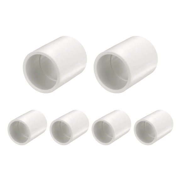 6 Pcs 3/4" PVC Pipe Coupling Adapter, Socket x Socket Straight Pressure Fittings SCH40 Pipe Coupling Fittings High-flow Capacity for Pool Spa Plumbing & Irrigation