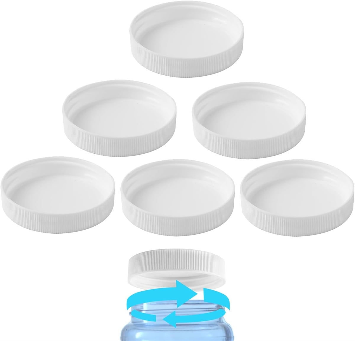 5 Pack 55mm Screw-On Water Bottle Caps – Replacement For 3-5 Gallon Jug Lids No-Leak