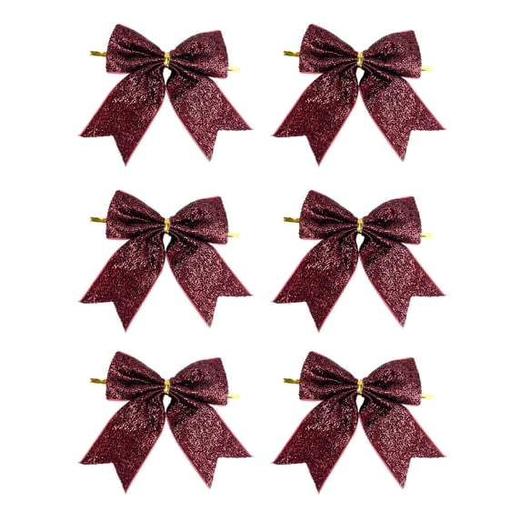 6 Pcs 3.5 Inch Ribbon Bows Craft Twist Tie Bow for Packages Gift Wrapping Crafts Wedding Favors Christmas Decor