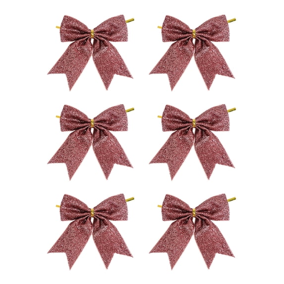 6 Pcs 3.5 Inch Ribbon Bows Craft Twist Tie Bow for Packages Gift Wrapping Crafts Wedding Favors Christmas Decor