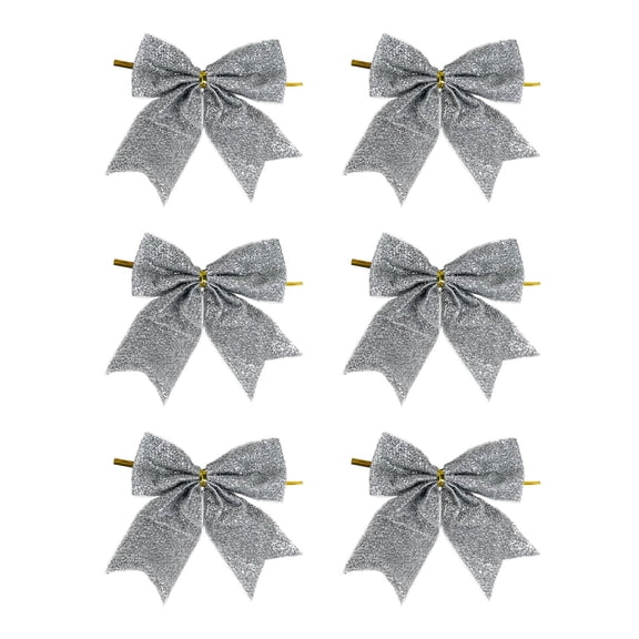 6 Pcs 3.5 Inch Ribbon Bows Craft Twist Tie Bow for Packages Gift Wrapping Crafts Wedding Favors Christmas Decor