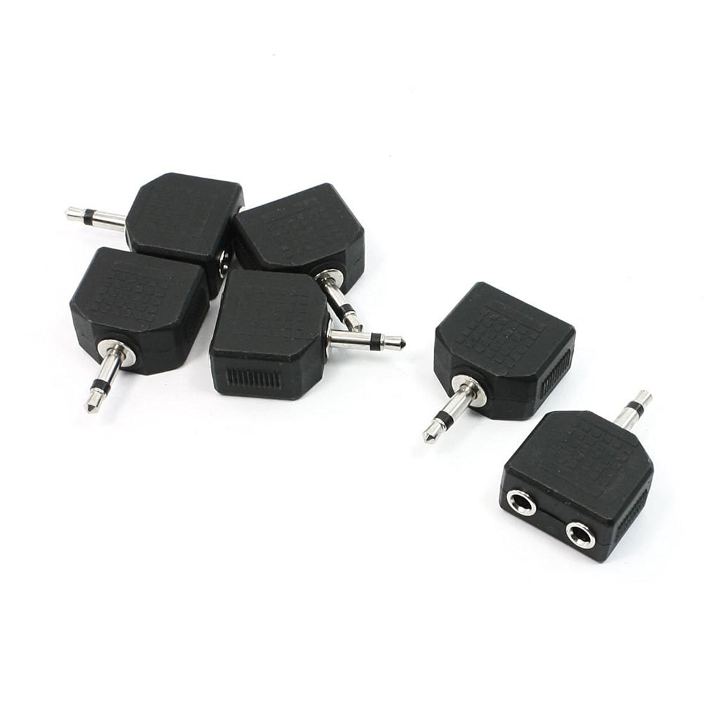 6 Pcs 3.5mm Mono Audio Plug to 2 Ports 3.5mm Jack Splitters Adapters