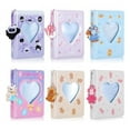 thumbnail image 1 of 6 Pcs 3 Inch Photocard Binder Mini Photo Album Love Heart Photo Card Holder 40 Pockets with Bear Pendant, 1 of 6