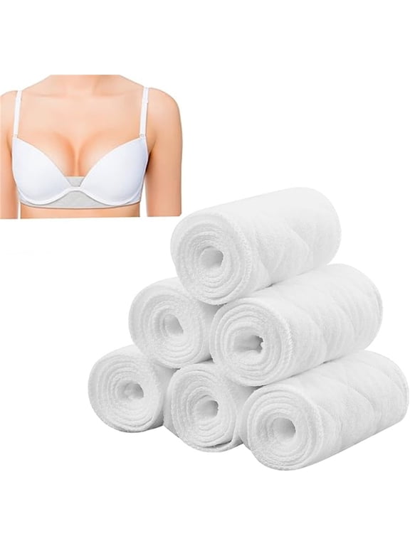 6 Pcs 3 Layer Bra Liner Sweating,Rectangle Cotton Sweat Liner, Under Breast Sweat Absorber Pads Under Bra Sweat Liners to Absorb Sweat,Under Breasts Washable Cotton Breast Pads for Women Supply
