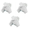 thumbnail image 1 of 6 Pcs (3 Pair) White Cotton Gloves for Dry Hand Moisturizing Cosmetic Eczema Hand Spa and Coin Jewelry Inspection, Checking Gloves,Serving Gloves Stretchable Lining Gloves（L）, 1 of 2