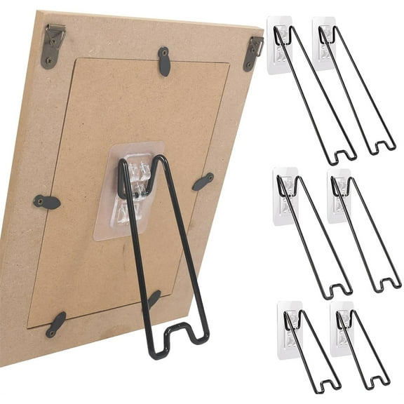 6 Pcs 3 Size Adjustable Picture Frame Stand, Duslogis Stainless Steel Picture Frame Easel Backs Self-Adhesive, Picture Frame Backing Board for 6-18 Inch