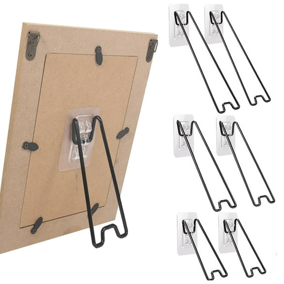 6 Pcs 3 Size Adjustable Picture Frame Stand Tutuviw Photo Frame Metal Bracket Picture Frame Display Stand Stainless Steel Picture Frame Easel Backs,Self-Adhesive Picture Frame Backing Board Bracket