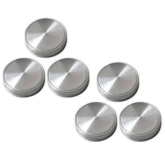 6 Pcs 304 Stainless Steel Jar Lid Reusable Canning Lids Kitchen Asseriories
