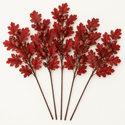 6 Pcs 32 Fall Artificial Oak Leaves Stem Fake Oak Branch Decor