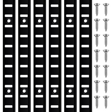 VEVOR Shelf Pilaster, 36.3-inch 8 Pack, Adjustable Shelf Brackets Steel Mortise Mount Pilaster Strip Standards With 32 Screws Silver