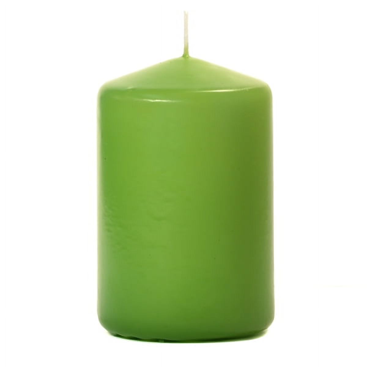 6 Pcs, 3x4 Lime Green Pillar Candles Unscented 3 in. diameterx4.5 in