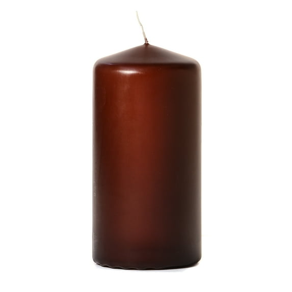 6 Pcs, 3x6 Brown Pillar Candles Unscented 3 in. diameterx6 in. tall