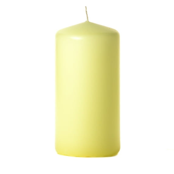 6 Pcs, 3x6 Pale Yellow Pillar Candles Unscented 3 in. diameterx6 in. tall
