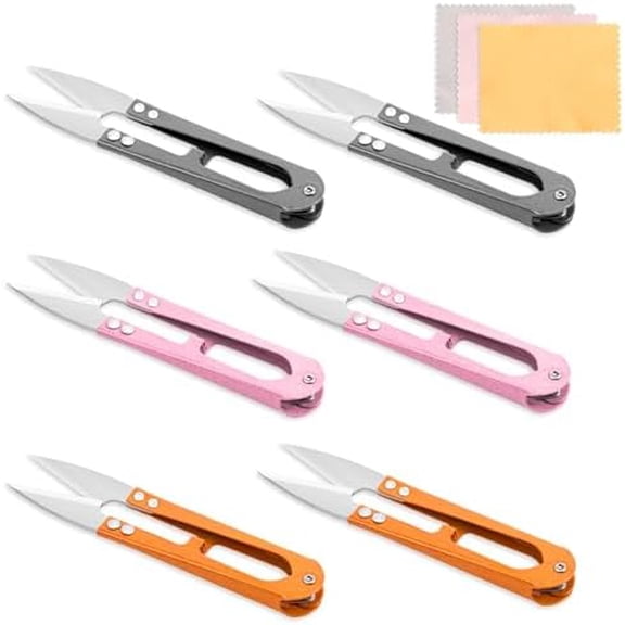 6 Pcs 4.1 Inch Sewing Scissors Thread Snips, High-Carbon Steel Yarn Snips, Thread Snippers, Sewing Snips Thread Cutter Scissors for Stitch, Knitting, Mini DIY Supplies, Crafts