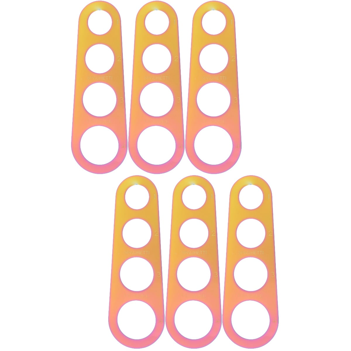 6 Pcs 4Hole Pasta Ruler Noodles Barilla Spaghetti Measuring Tool Metal
