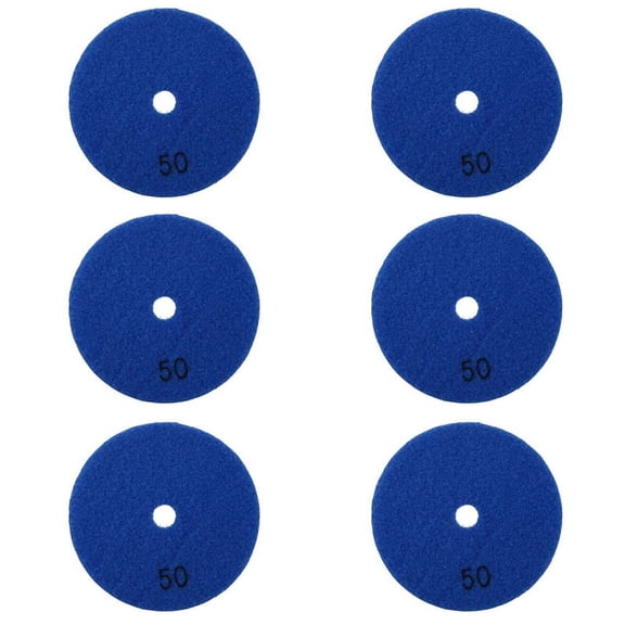 6 Pcs 4 Inch /100 Mm Grit 50 Diamond Dry Polishing Pad Marble Flexible Resin Sanding Disc Ceramic Stone Polisher Disc